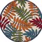 Homeroots 8 ft. Round Multi Color Leaves Indoor & Outdoor Area Rug 384948 - alternate 7